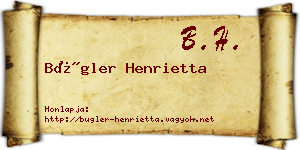 Bügler Henrietta névjegykártya